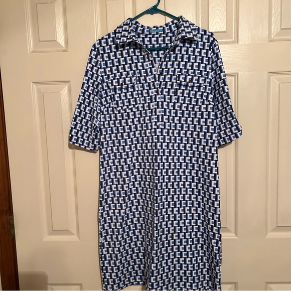 J. McLaughlin Blue and White Midi Dress - Picture 5 of 11